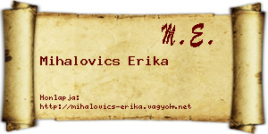 Mihalovics Erika névjegykártya