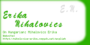 erika mihalovics business card
